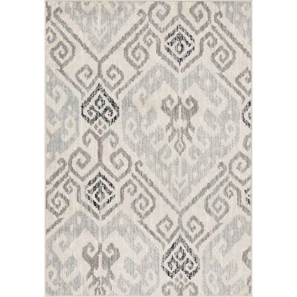 Wall-To-Wall 8 x 10 ft. Roswell Melody Geometric Rug, Grey WA1802161
